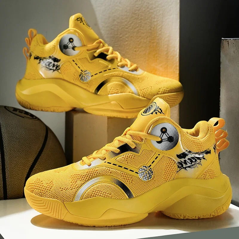 

Мужская спортивная обувь большого размера, сетчатая дышащая амортизирующая высокоэластичная Нескользящая Уличная Повседневная обувь для баскетбола, футбола, тренировок