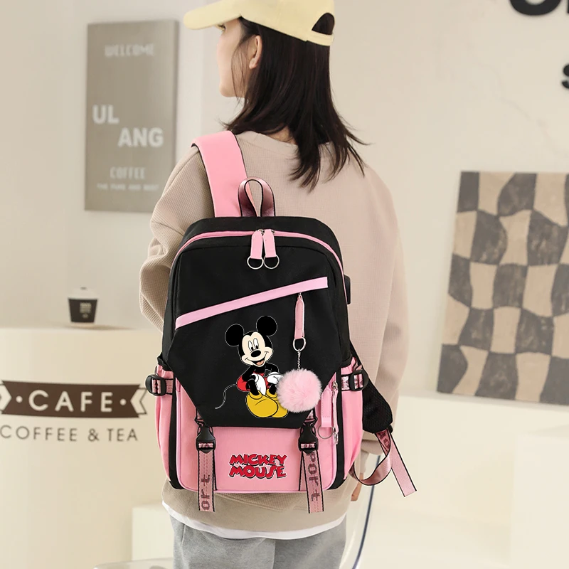 Anime Mickey Mouse Backpack Student Teenager Back To School Mochilas for Girl Boy Cartoon Schoolbag Women Cute Travel Rucksack