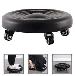 Taburete con ruedas para reposapiés, asiento de escritorio con rodillo rodante bajo, ideal para garaje, oficina, tienda giratoria, mecánica y pedicura