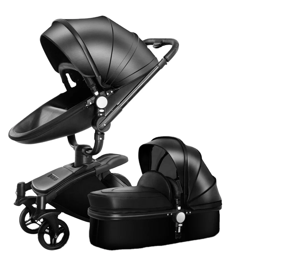 premium new style baby pram 3 in 1 and 2 in 1 baby stroller leather baby stroller