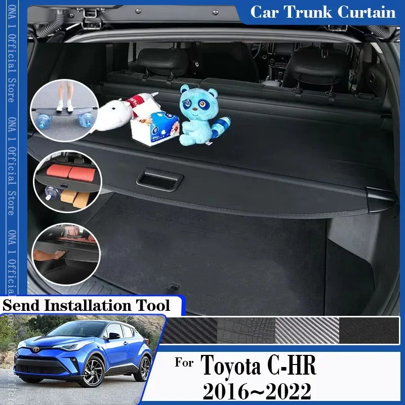 For Toyota C-HR CHR C HR AX10 AX50 2016~2022 Car Trunk Curtains Privacy Security Luggage Curtain Rack Partitions Car Accessories