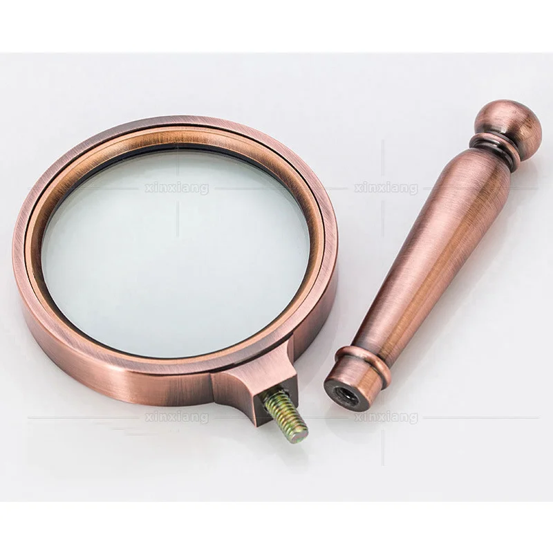 80Mm Magnifying Glass 5X Magnifying, Loupe Handheld Magnifiers Optical Lens for Antique Jade Jewelry Newspaper Book Reading