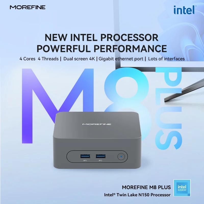 MOREFINE M8 N150 미니 PC WiFi 5 BT5.0 DDR4 32G 1TB NVME Windows11 Pro 미니 컴퓨터 듀얼 채널 SSD 휴대용 Pc 게임용 노트북