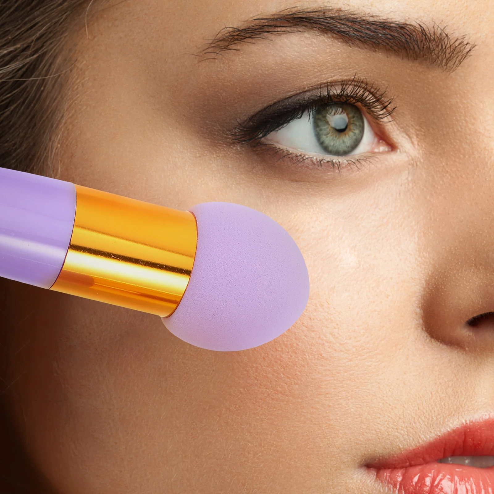 

3pcs Stick Facial Sponge Foundation Powder Woman Cosmetics Brush Tool Reusable Makeup Sponge With Handle Blend