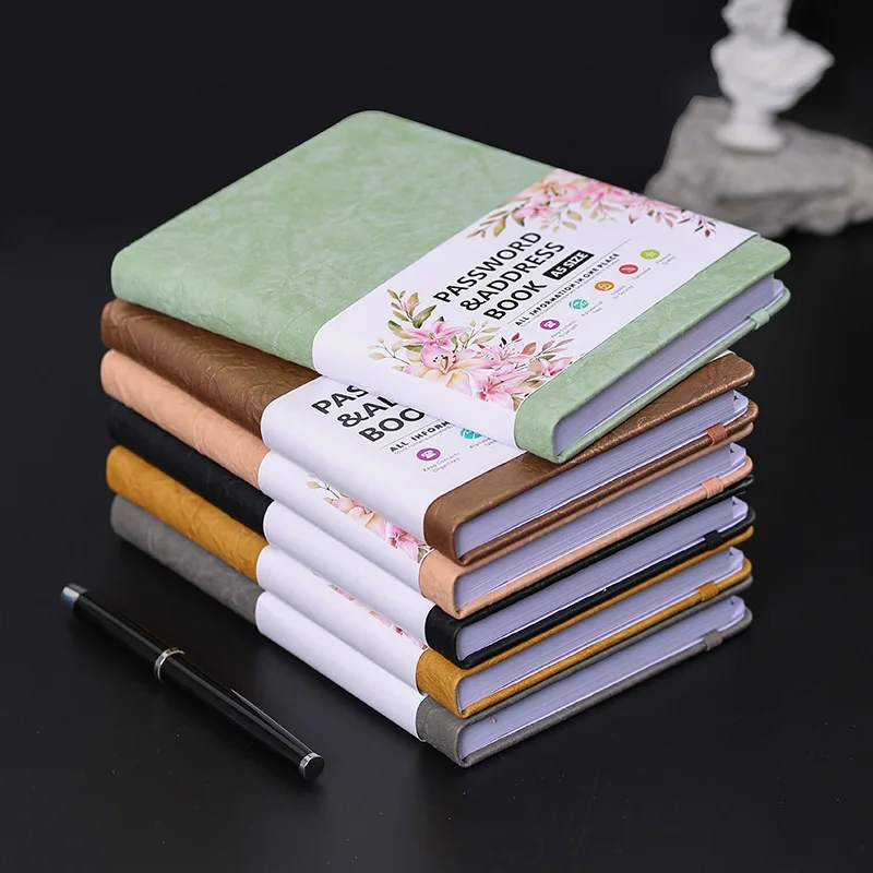 B6 Address Password Book With Tabs Pu Leather Portable Address Password Organizer Notebook Telephone Website Keeper Book