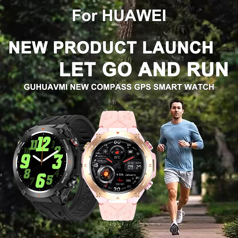 New For Huawei Xiaomi GPS Track Smart Bracelet Men 1.85-Inch Ultra HD AMOLED Screen 650 Mah Battery Bluetooth Call Smart Watches