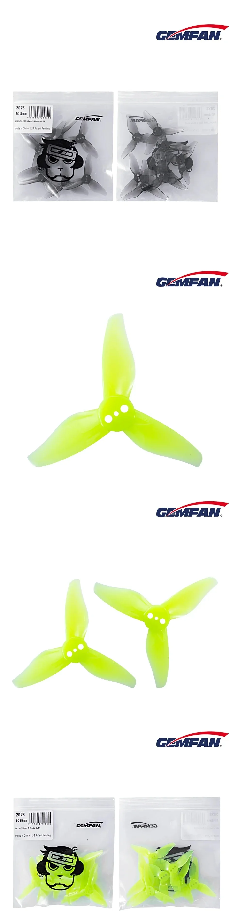 4 Paar Gemfan Hurricane 2023 2X2.3X3 3-Blatt Toothpick Propeller 1mm 1.5mm für RC FPV Racing Freestyle 2-Zoll Toothpick Drohnen – Detail 2