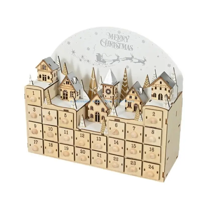 

E7CC LED Illuminated Advents Calendar 24 Day Christmas Countdowns Storage Box