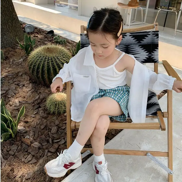 Girls Korean Version Lightweight Silk Linen Shirt Sun Protection Shirt Summer Loose Air Conditioned Shirt