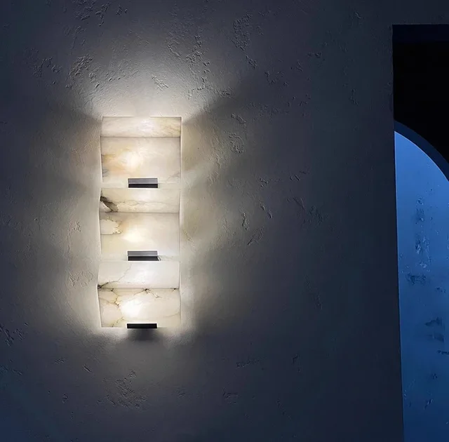Alabaster-Treppenhaus-Wandleuchte, moderne Außen-Hotel-Korridor-Wandkunstleuchte, Wohnzimmer-Schlafzimmer-Hintergrundwand-Nachttischlampe – Detail 7
