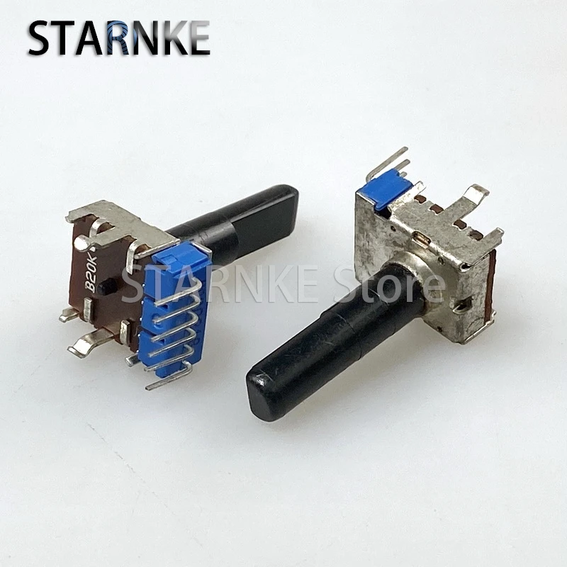 2 uds RK12 tipo 6 pines Dual B20K con mezclador de punto medio amplificador de altavoz potenciómetro de ajuste de volumen eje D 23mm