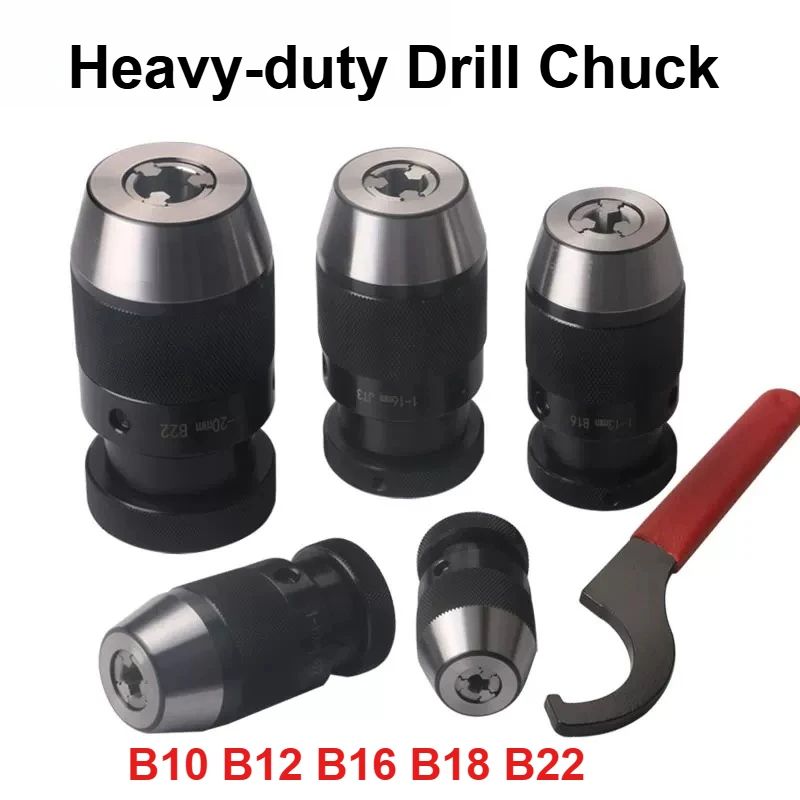B10 B12 B16 B18 B22 Heavy Duty Lathe Drill Chuck Self Tighten Taper for CNC Drilling Machine Tool