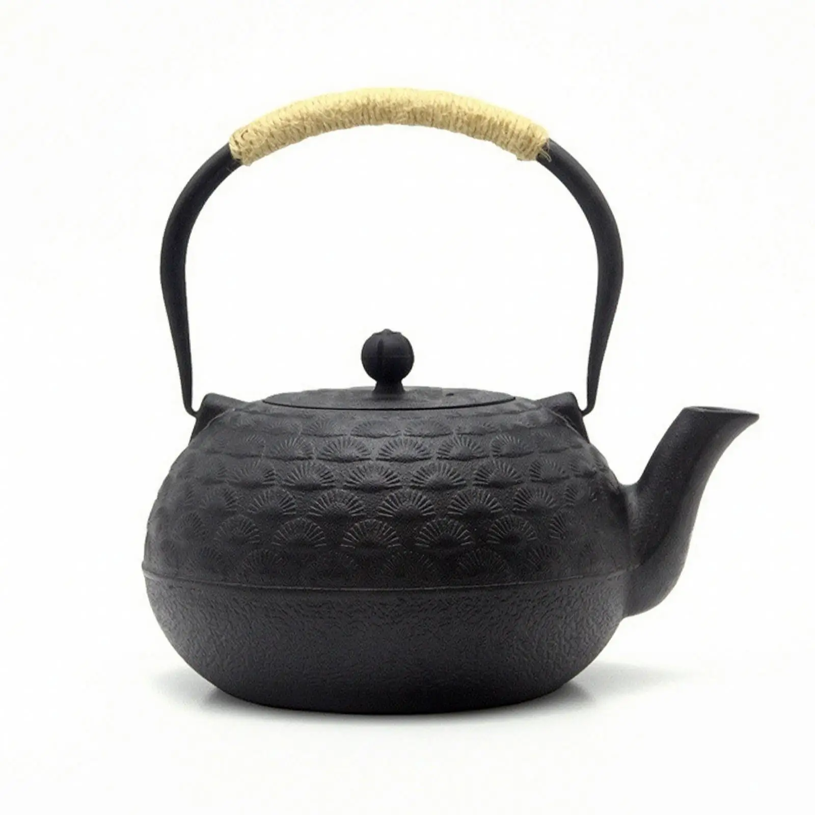 Cast Iron Teapot Textured Teapot with Lid Heat-Retaining for Kitchen