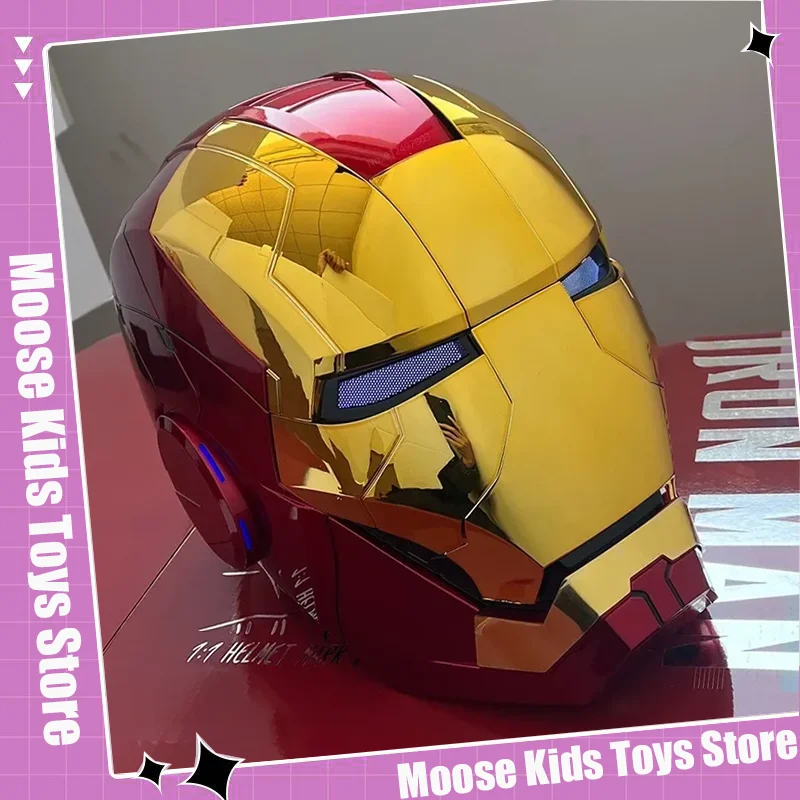 

Hot Marvel Iron Man Autoking 1/1 Mk5 Helmet Remote And Voice Control Iron Man Automatic Helmet Mask With Led Light For Boys Gift