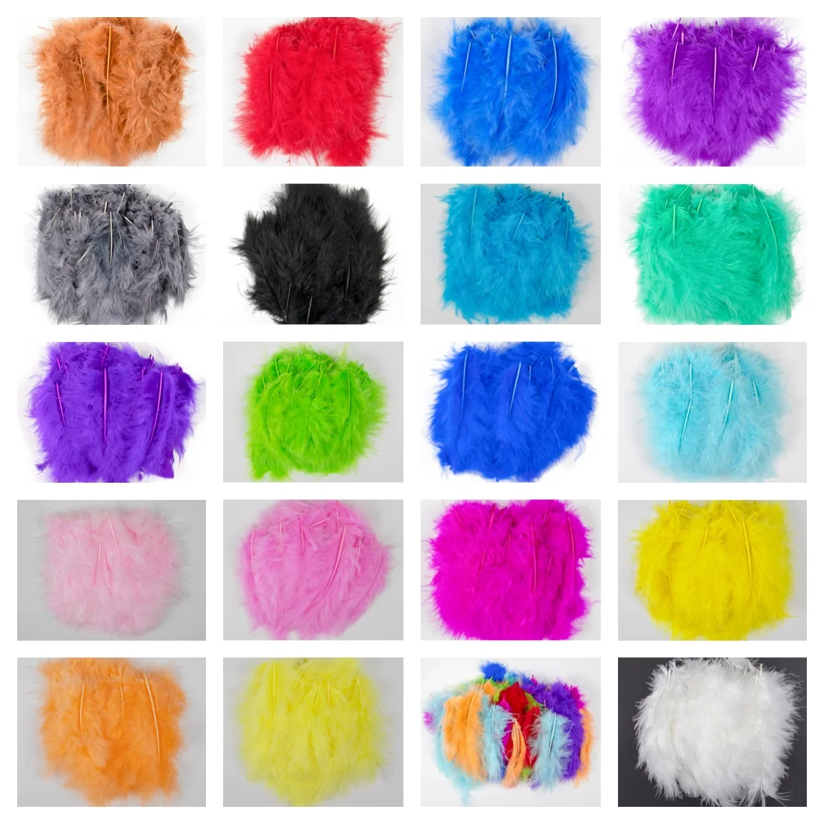 100pcs Turkey Feathers 5-10cm Fluffy and Soft Crafts Plumes for DIY Jewellery Decoration Dress Headwear Fly Tying Material