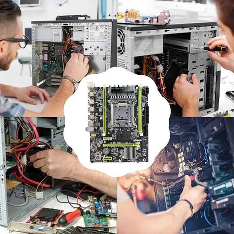 X79 Motherboard Upgrade X79 Pro+E5 2630 V2 CPU+SATA Cable+Switch Cable+Baffle M.2 NVME LGA2011 For LOL CF PUBG