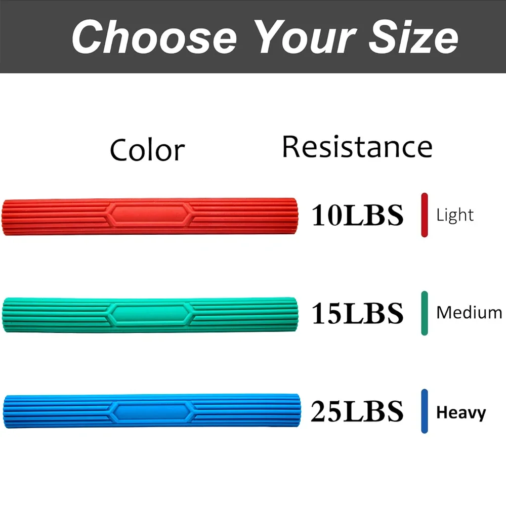 1Pcs Physical Therapy Flexible Twist Bar Rod Hand Wrist Exerciser Bars Silicone Different Resistance Strength Training Tool