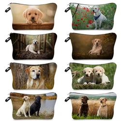 Labrador Retriever Print borsa cosmetica da donna Cute Dog Lady Travel Mini Makeup Organizer Bag Outdoor Beach Kit da toilette portatile