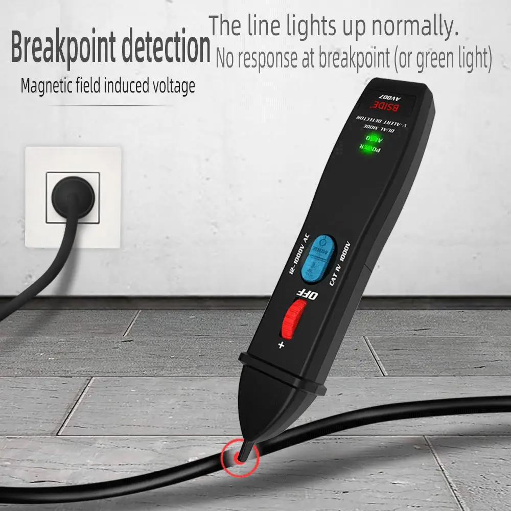 BSIDE New Non-Contact Voltage Detector Smart Pen Voltage Tester Live/Phase Breakpoint NCV Continuity