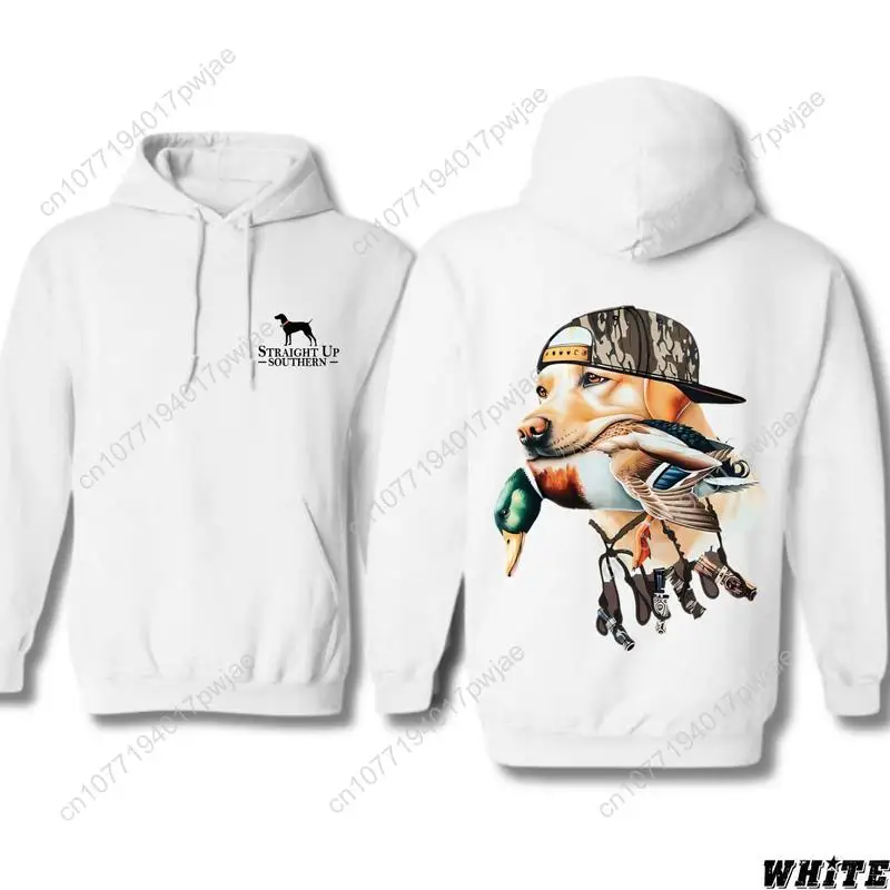 سترة بغطاء للرأس من Southern - كلب صيد جريء مع رسومات البط، سويت شيرت كاجوال للجنسين لعشاق الهواء الطلق والطيور المائية #2