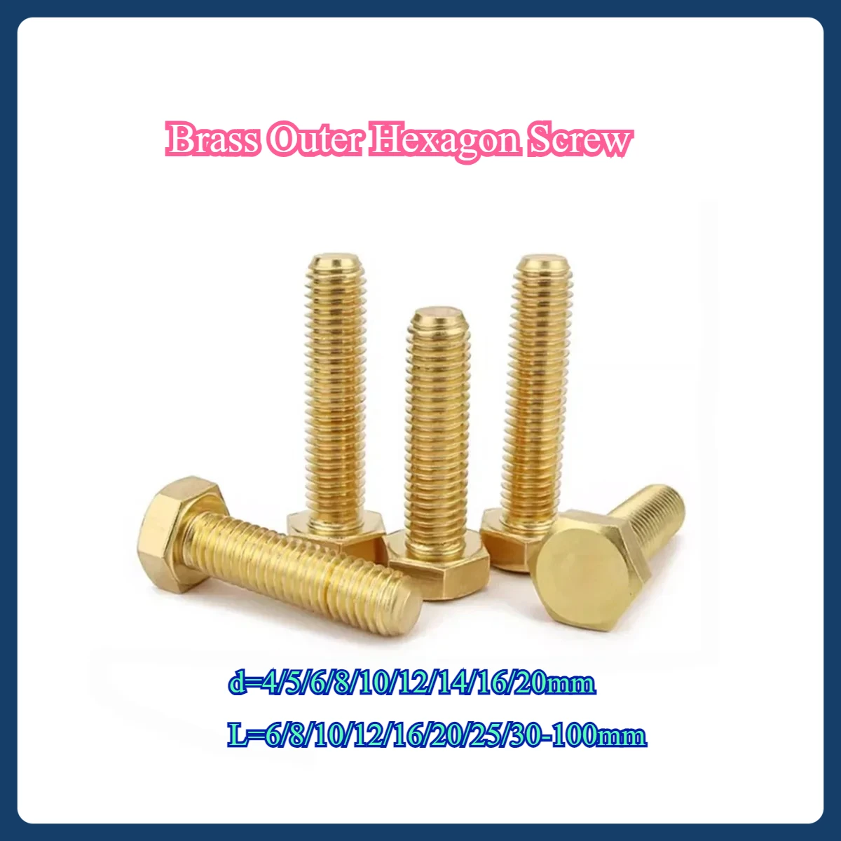 

Brass Outer Hexagon Screw / Copper Bolt Fastener M4-M16
