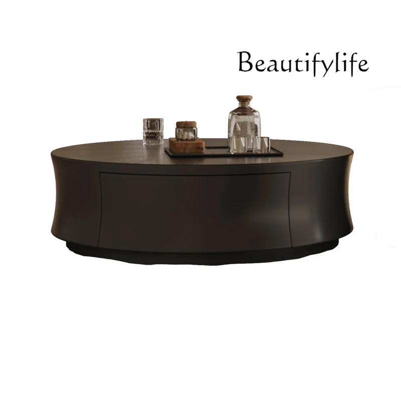 

Coffee Table Living Room round Retro Home Creative Wooden Multi-Functional Tea Table Furniture Combination