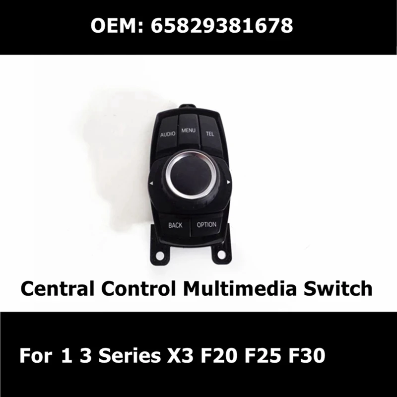 Car Central Control Multimedia Controller Knob Mouse Button Switch 65829381678 For BMW 1 3 Series X3 F20 F25 F30 Car Parts