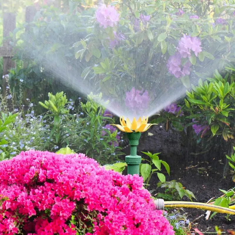 Water Sprinkler For Lawn Automatic Flower Shape Head Portable Spike Sprinkler Adjustable Spray Plants Water System Garden