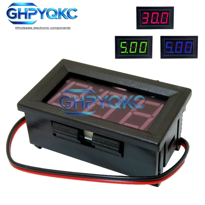 GHPYQKC DC 5-120V Digital Voltmeter  Digital Display Two-wire Voltage Meter Tester DC High-voltage Volt Meter Gauge Volt Detecto