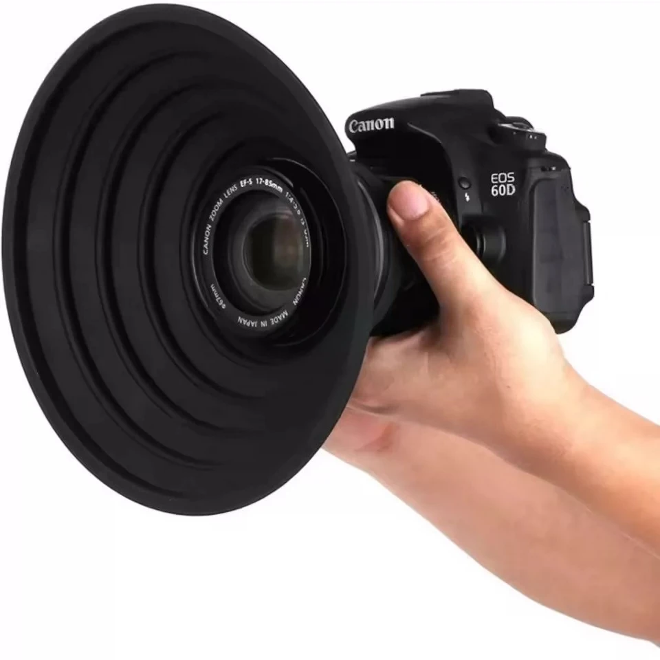Anti-glare Lens Hoods for Cameras Mirrorless DSLR Glass Reflective Flexible Silicone Hoods for Canon Nikon and Sony