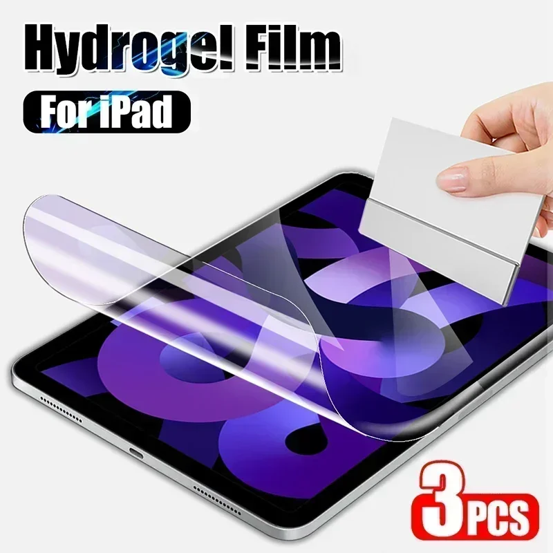 3pcs PET Hydrogel Film For iPad 10th Genration Air 5 4 Pro 11 2022 Screen Protector For ipad 10.2 9th 8th 7th Pro 10.5 Mini 6 5