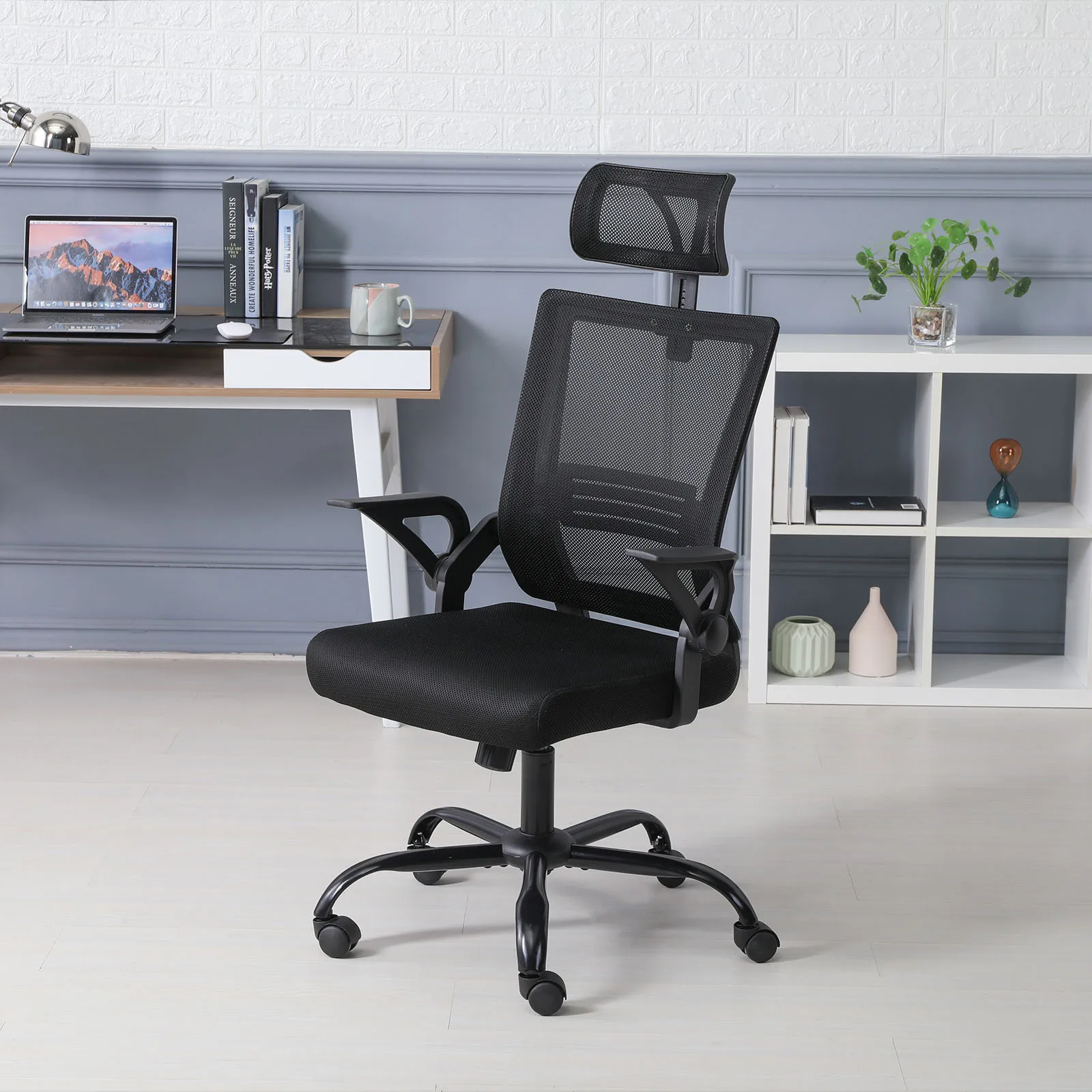 

Ergonomic Mesh Executive Office Chair Computer Chair W/Lumbar Support&Adjustable Armrest Comfortable Work Desk&Chair