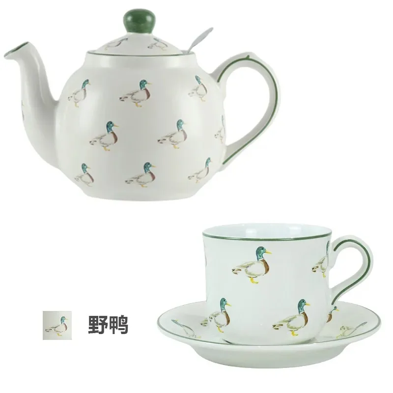 

London Pottery 600ML Animal duck ceramic teapot with stainless steel infuser 1200ml porcelain tea pot with strainers