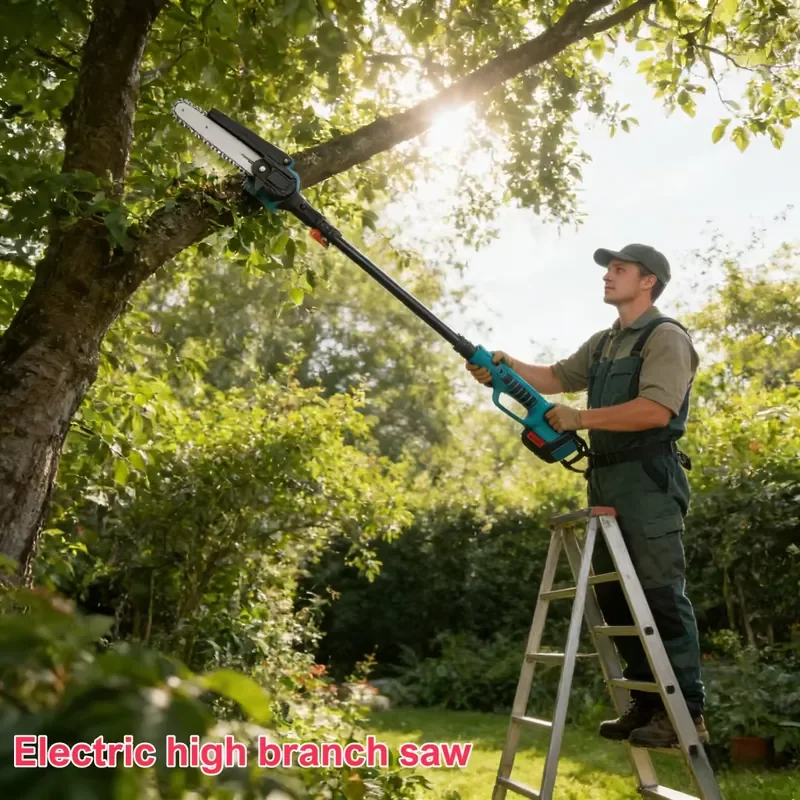 

Electric High Branch Saw Pruning Shears Telescopic Pole Pole Saw Polesaw Telescopic Electric Pruner 무선장대톱 전정가위 연장폴대