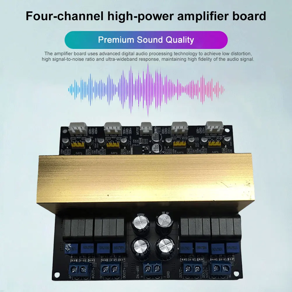 TPA3255 4 Channel Digital Class D Power Amplifier DC24-48V 315W Mini AMP Home Theater DIY Sound Speaker Amplifier Audio Board