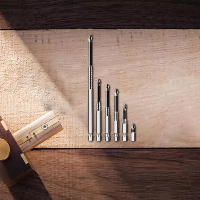 

Magnetic Bit Set Anti-Slip Electric Bit Set Of 6 Heavy-Duty Shock-Proof Magnetic Drills For Construction Work Woodworking