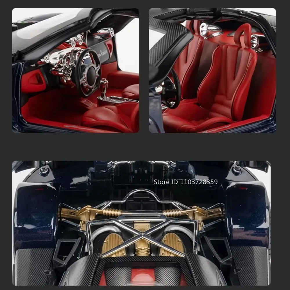 1:18 PAGANI Huayra ONE Supercar Modello Giocattoli Pressofuso in lega Auto sportive Suono Luce Porte aperte Tirare indietro Collezione Regali per bambini