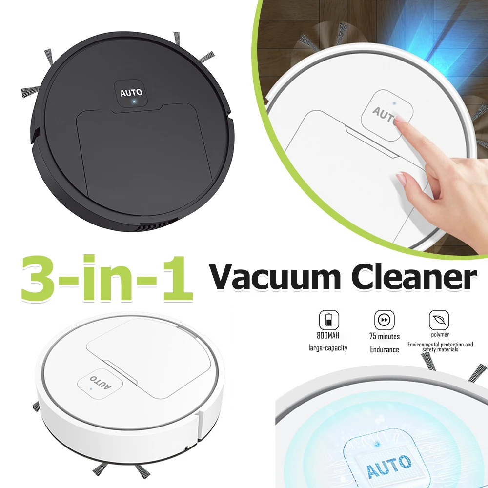 1000Pa شفط الأنظف 3 في 1 سليم جهاز آلي لتنظيف الأتربة USB قابلة للشحن مكنسة أوتوماتيكية هادئة لأرضيات سجاد شعر الحيوانات الأليفة #1