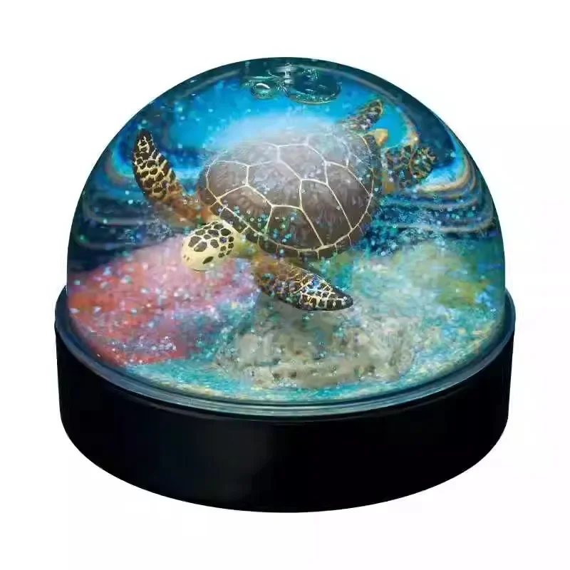 Marine Life Snowflake Crystal Ball Twisted Egg, Water Injection Scene Ball Tide Play Ornament Spot