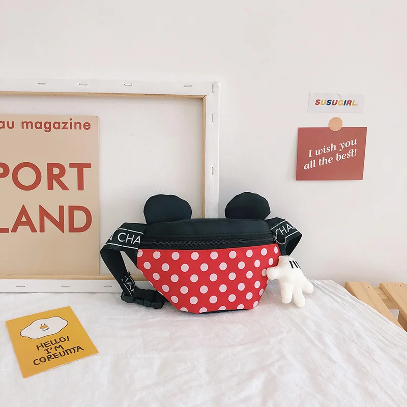 MINISO Disney tas bahu anak perempuan, tas dada putri, tas kurir anak perempuan, Mickey, tas anak perempuan, baru, 2023