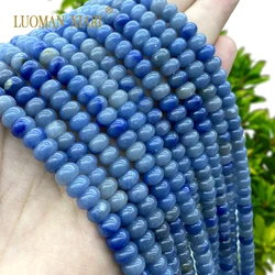 5x8MM Abacus Blue Aventurine Jades Natural Stone Loose Rondelle Space Beads for Jewelry Making Diy Bracelet Earrings Accessories