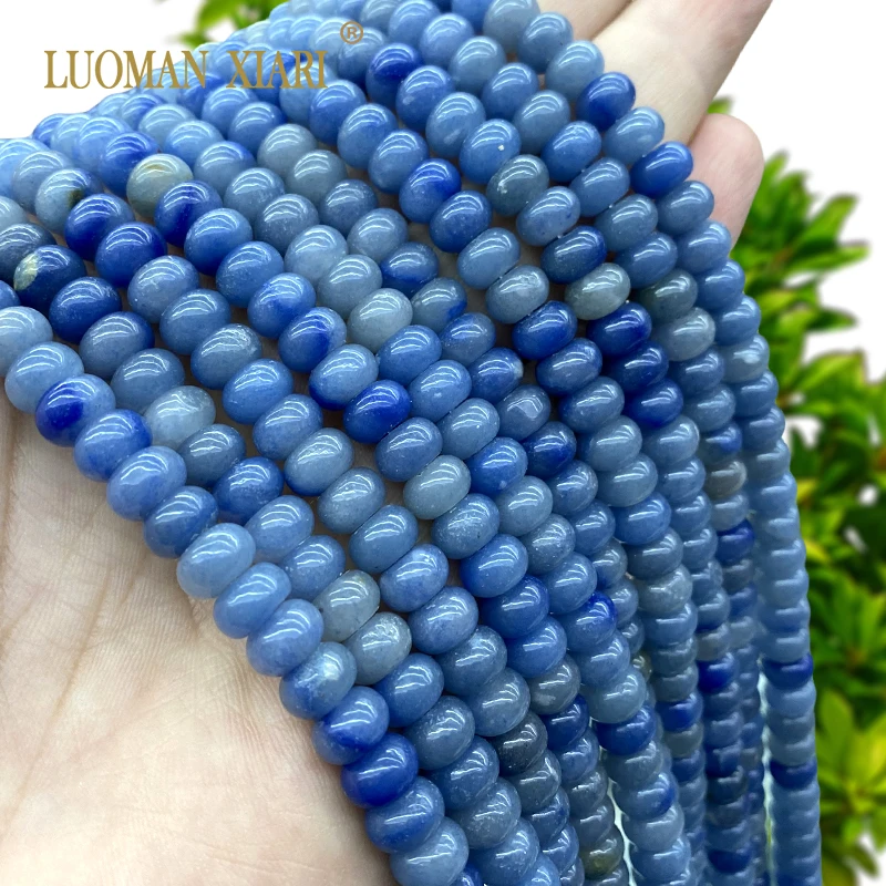 5x8MM Abacus Blue Aventurine Jades Natural Stone Loose Rondelle Space Beads for Jewelry Making Diy Bracelet Earrings Accessories