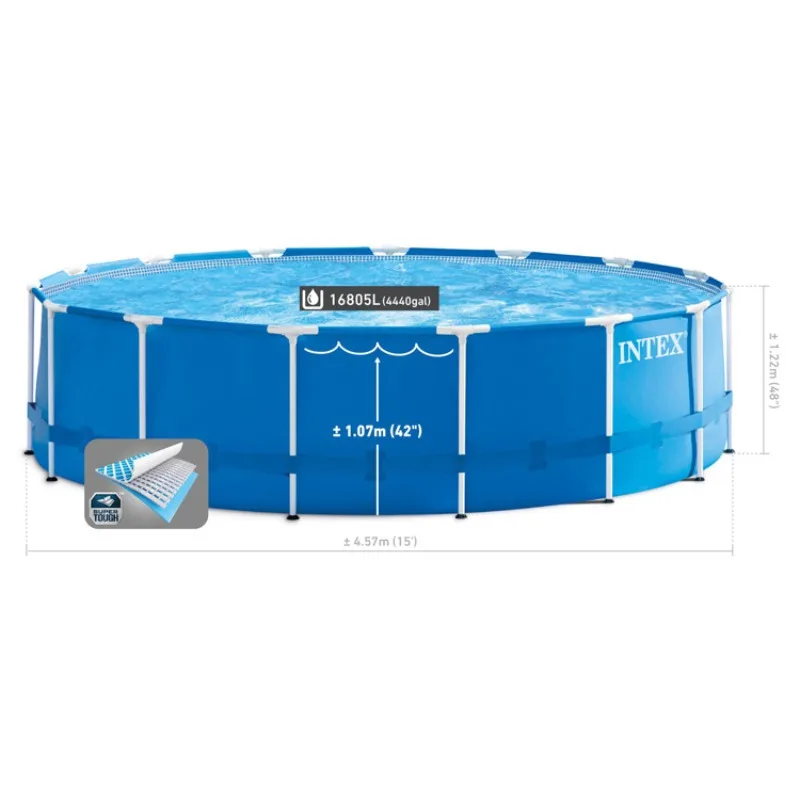 

Oversized Adult Pipe Frame Paddling Pool 457*122cm Family Stand Swimming Pool 28242