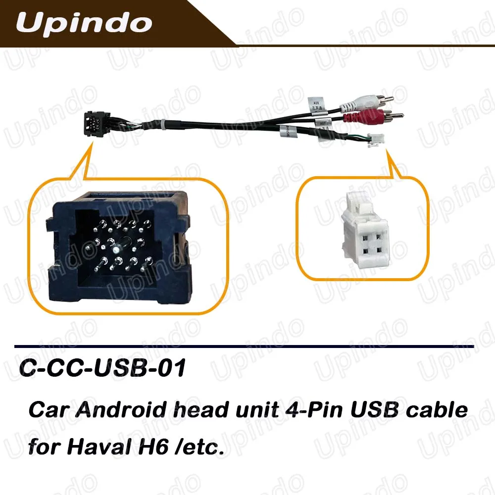 Car Android Head Unit Radio DVD USB Cable Connector 4 Pin Wiring Harness Adapter Socket for Haval H6
