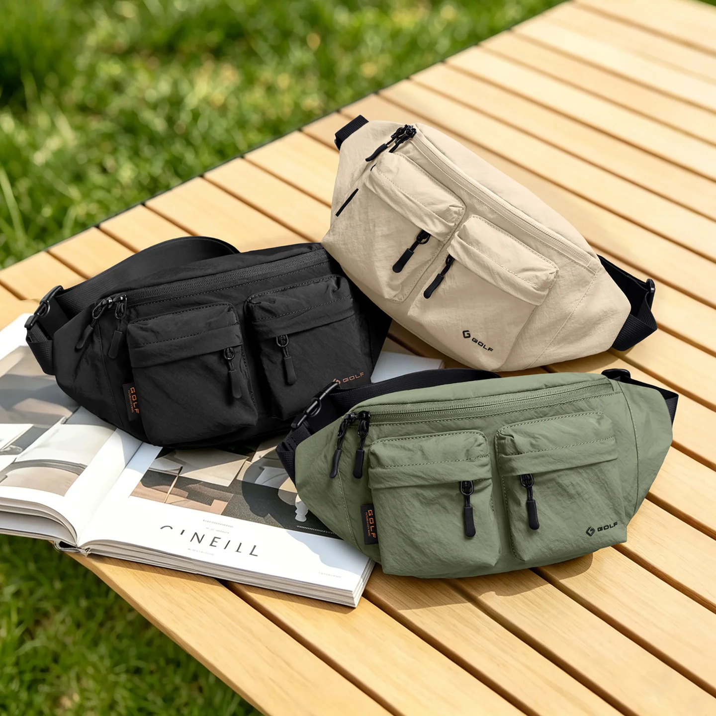 GOLF QUALITY Multi-Functional Waist Bag Waterproof Nylon Casual Sling Chest Bag Lightweight Phone Pouch for Men And Women