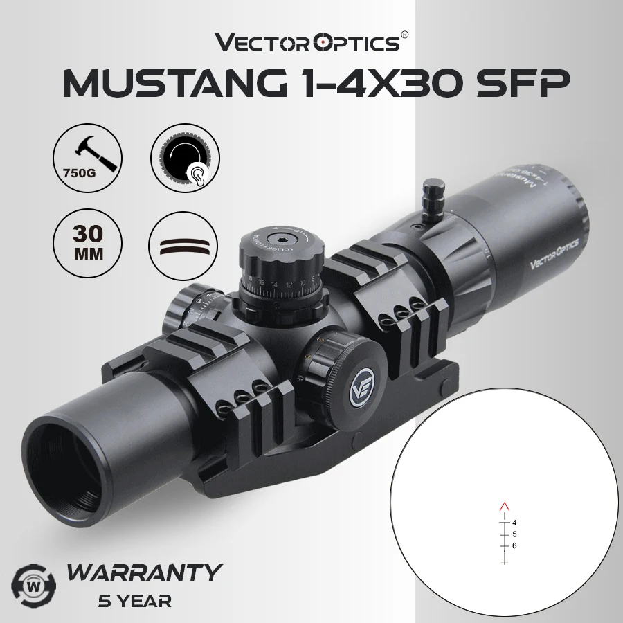 

Vector Optics 1-4X30 Sfp Riflescope Mustang Ipx4 Hunting Collimator Airsoft Accessories Optical Sight