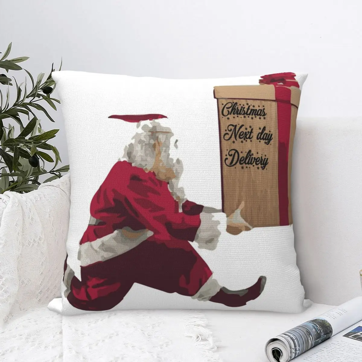 

Christmas Next Day Delivery Square Pillowcase Polyester Pillow Cover Velvet Cushion Zip Decorative Comfort Throw Pillow For Home