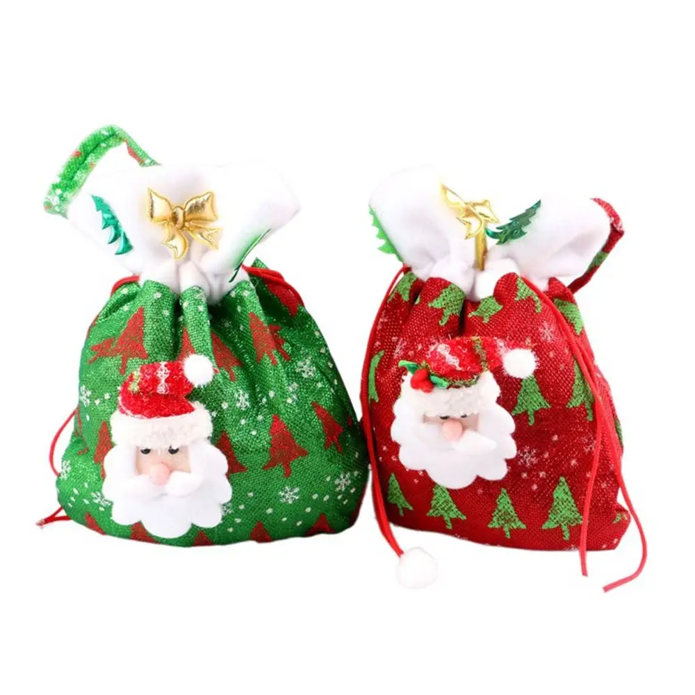 Cartoon For Children Kids Non-woven Bag With Handle Christmas Tree Decoration Tote Bag Christmas Gifts Bag Candy Bag Gift Pouch