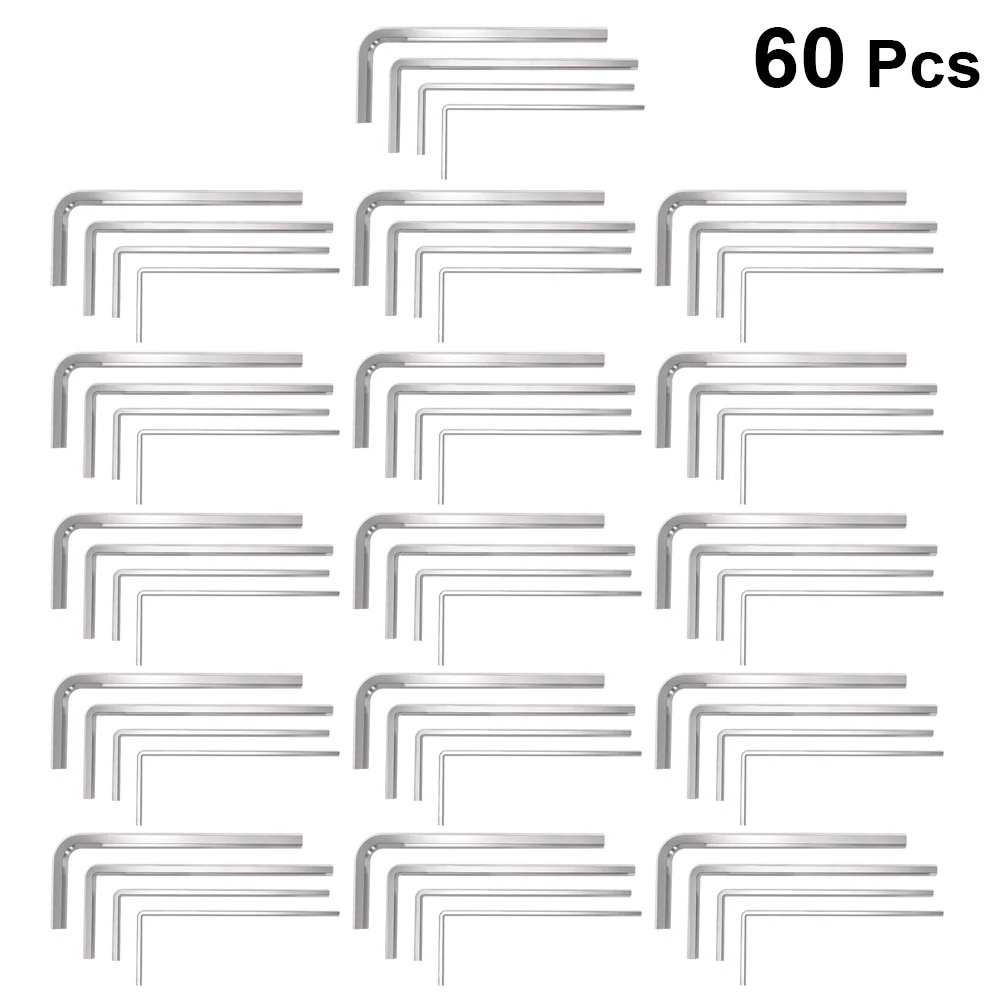 

60Pcs Hex Key Wrench Set Sturdy Allen Wrench Combo Tool Lightweight Portable for Building Tool Projects and Equipment