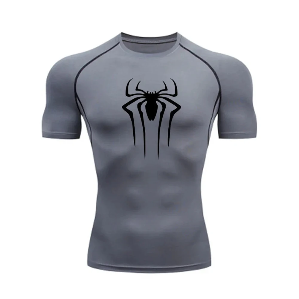 Men\'s Compression Shirt Fitness Sport Running Tight Gym T-Shirts Athletic Workout Quick Dry Tops Tee Summer Short Sleeve